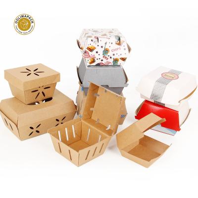 China Hot Sale Disposable Takeout Food Box Container For Custom Eco Friendly Burger Hamburger Box Wholesale for sale