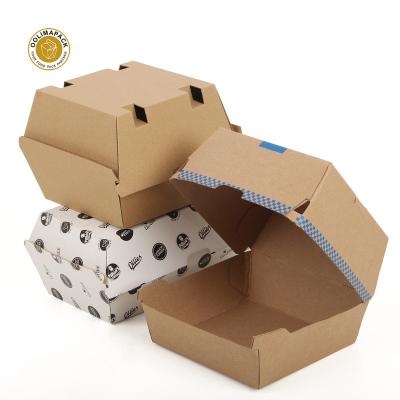 China Disposable Custom Printed Paper Hamburger Box , Hamburg Corrugated Box for sale