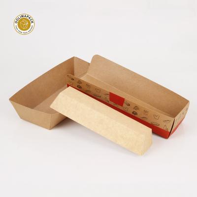 China Disposable Biodegradable Custom Packaging Hot Dog Disposable Paper Box for sale