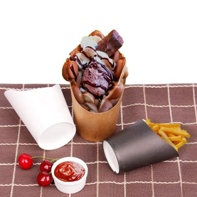 China Wholesale 20oz Disposable Oblique Paper French Fries Cup Packaging Cup for sale