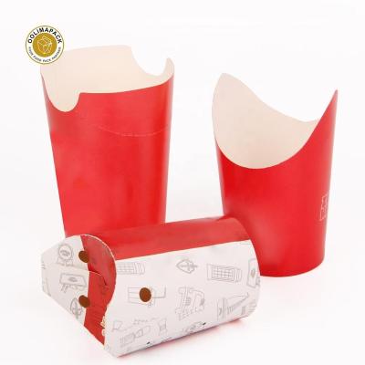 China PLA Fast Food Wrapping Paper French Fries Scoop Disposable Biodegradable Disposable Paper Cup for sale