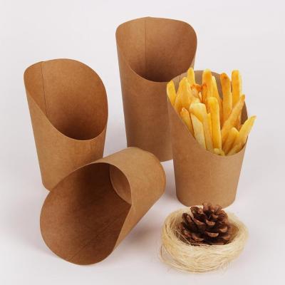 China Customized Wholesale Disposable Triangle /Western Conical Pack French Fries Bag/Disposable Dessert Packing Box for sale