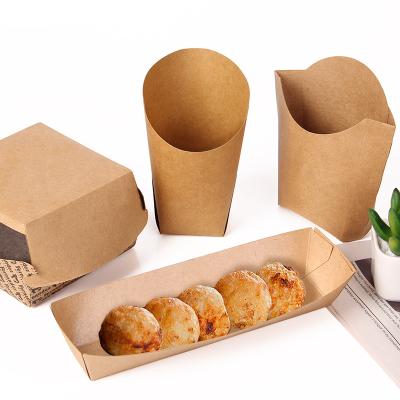 China Disposable French Fries Paper Packaging Box , Take Away Cardboard Chip Box for sale