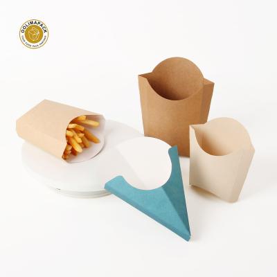 China Disposable custom printed eco biodegradable crepe fry cone paper crepe holders for sale