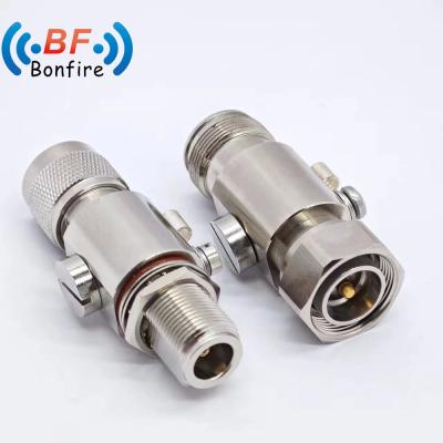 China Customized F Type RF Lightning Arrester for Television 698-3800MHz Double Dual Female for sale