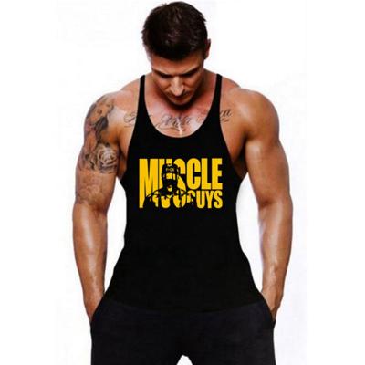 China Custom Logo Sleeveless Cotton Compression Workout Vest Summer Breathable, Wholesale Men Sports Bodybuilding Printed Mens Gym Tank Tops for sale