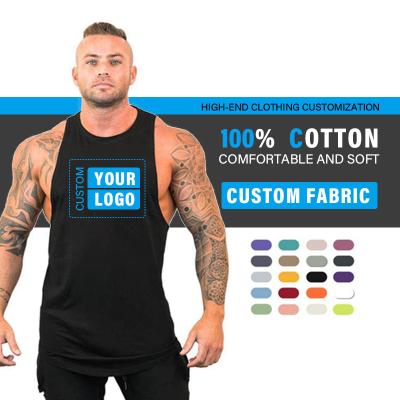 China Custom Logo Man Gym Wear 95 Cotton 5 Spandex Sports Tank Top Sleeveless Vest Breathable Fast Delivery With Hood for sale