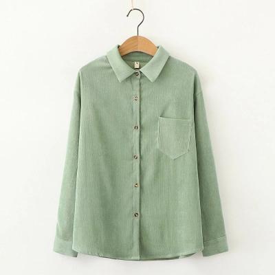 China Blusas Ropa De Mujer's Breathable Corduroy Loose Outwear Retro Women's Spring Shirt, Blouse Women's Corduroy Shirt for sale