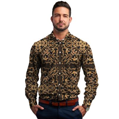 China Hot Selling Printing Long Sleeve Mens Anti-pilling Shirts Manufacturers Print Plus Size White Shirt for sale