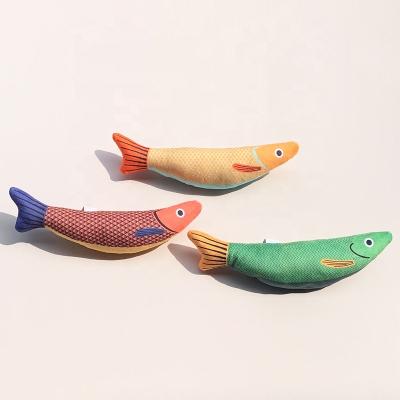 China High Quality Interactive Plush Catnip Bell Catnip Toy Small Stocked Cat Fish Pet Relieve Boredom Small Dog Toy for sale