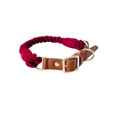 China StrongComfortable Handle Dog Leash Cotton Rope High Qualitycollars LargeDog Leash Color Print Vegetable Tanned Dye Stocked Leather for sale