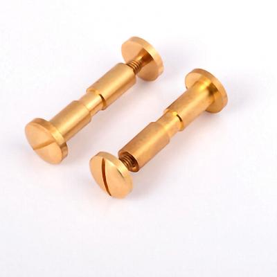 China Precision Stainless Steel Round Round Screw Album Binding Truss Big Brass CNC Machining Spare Part for sale