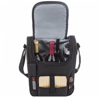 China Large Capacity Portable Travel Wine Packing Bag Insulated Kit 2 Waterproof Tottle Picnic Backpack Cooler Bag for sale