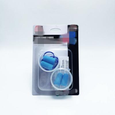 China Noise Reduction 2 Pair PU Foam Earplugs With Round PP Box With Transparent Cover for sale