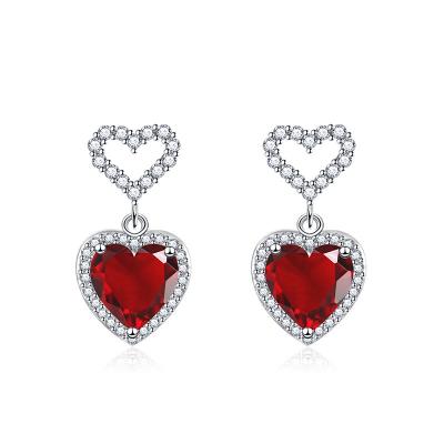 China 2023 luxury high quality wholesale jewelry shape women's color treasure platinum heart shaped copper plated earrings for sale