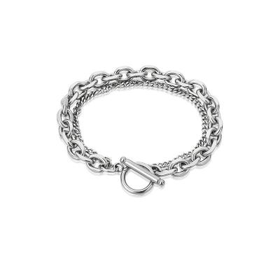 China New luxury exquisite charm Cuban men's thick chain double-layer bracelet wholesale European and American jewelry manufacturers for sale