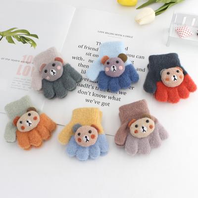 China Soft Cute Cartoon Baby Winter Thick Warm Children Age 0-18 Months Knitted Mittens Gloves Accessories for sale