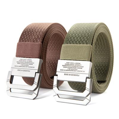 China Over Size 120CM Canvas Belt Men's Double Ring Buckle Women's Military Training Outdoor Strap Belt Unisex Students Pants for sale