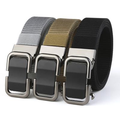 China Men's and Women's Suit All Size New Belt Men's Belt Men's Web Nylon Toothless Automatic Buckle Youth All-matching Casual Strap for sale