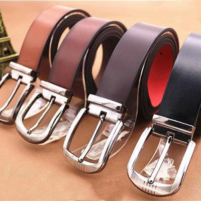 China ALLOY High Quality Popular Men's Vegetable Tanned Leather Vintage Casual Pin Buckle Belt for sale