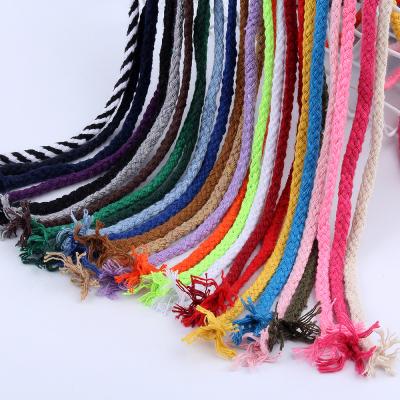 China Elastic Cotton Twine 5mm Color Eight-strand Cotton Band Handmade Braided Rope for sale