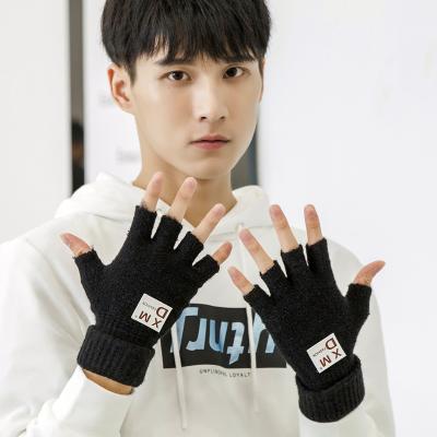 China New Arrival Single Winter Touch Screen Mittens Half Finger Knit Thermal Workout Cycling Warm Windproof Man Gloves for sale