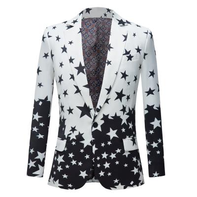 China Washable Pop Men's Suit Five Star Gradient Printed Suit Host Dress Coat for sale