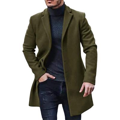 China Mens Cotton Business Trench Coats Winter Heavy Warm Single Breasted Coats QUICK DRY for sale