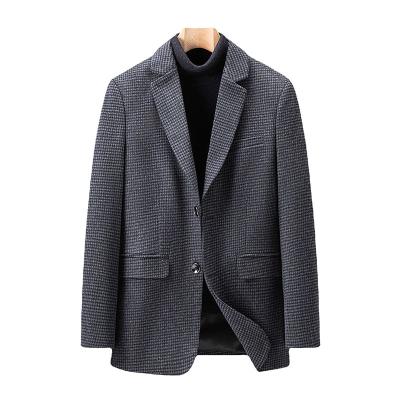 China Anti-Wrinkle 50% Wool Suit Men's Coat Two Button Autumn And Winter Youth Men's Casual Blazer Blazers Slim Fit Regular V-Neckline for sale