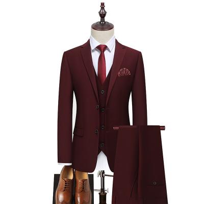 China Custom Made Luxury Anti-Wrinkle Formal Work Suit For Men Suits 3 Pieces Wedding Set Mens Suits Made In China for sale