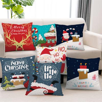 China Factory Price Viable Hot Sale 3D Custom Printed Luxury Linen Sofa Cushion Christmas Tile Cover for sale