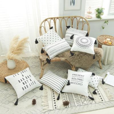 China Moroccan High Quality Wholesale Modern Boho Sofa Home Decorative Cushion Cover Chair Seat Fringe for sale