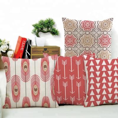 China Geometric Digital Print Home Sofa Cushion Cover Nordic Style Viable Case Pink Geometric Cushion Covers for sale