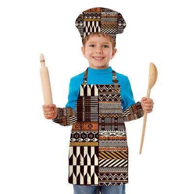 China African Female Canvas Print Kitchen Adult Kids Durable Household Tool Women Cleaning Sleeveless Apron Apron for sale