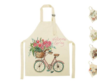 China Reusable Custom Digital Printed Kitchen Cooking Oilproof Waterproof Apron Canvas Apron for sale