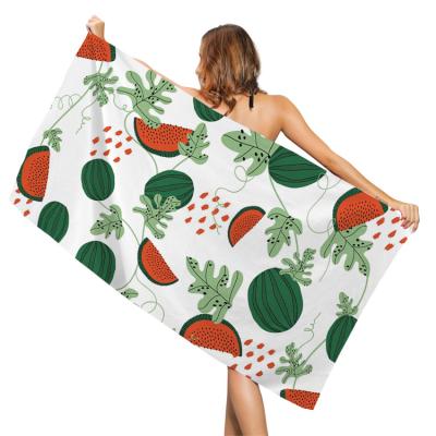 China QUICK DRY Home Shower Bath Towel Quick Dry Summer Fruits Printing Microfiber Travel Beach Towels for sale