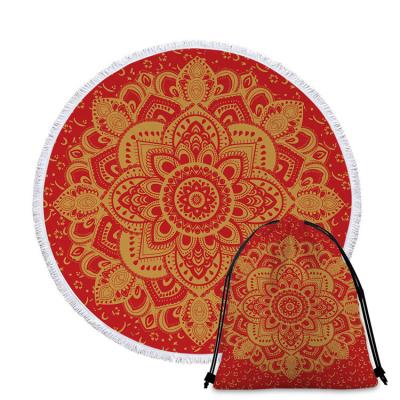 China High Quality Disposable Microfiber Beach Blanket Eco - Friendly Sand Less Mandala Round Beach Towels for sale