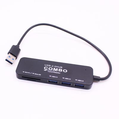 China 3 Ports Factory Price Mini Slim Micro USB HUB SD High Quality TF Card Reader Type c OTG USB Combo For PC Laptop Macbook for sale