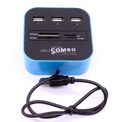 China 3 Ports Factory Price Mini Slim Micro USB HUB SD TF Card Reader High Quality USB Hub Card Reader Combo For PC Laptop Macbook for sale