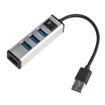 China 4 Ports 4 Ports USB 3.0 Aluminum Switch Multi Port HUB 3.0 4-Port USB 3.0 Multi Left HUB HUB 3.0 HUB For Macbook PC Computer Notebook Laptops for sale