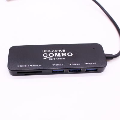 China 3 Ports Factory Price Mini Slim USB 2.0 SD TF Card Reader HUB OTG Micro Usb Android Hub For PC Laptop Macbook Mobile Phone for sale