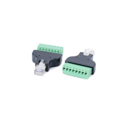 China Cat 5 Ethernet 6 7 RJ45 8 Female To Pin Screw Terminal Connector Male Adapter Block RJ45 Terminal Cable AV To 8 Pin For CCTV Digital Plug for sale