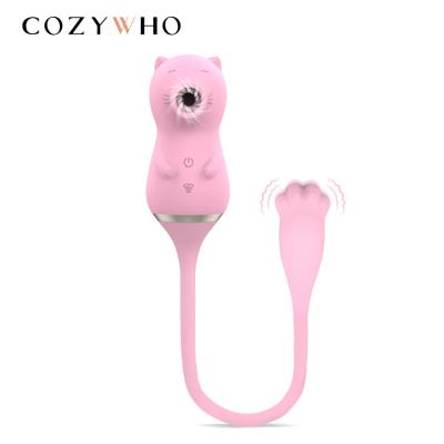 China COZYWHO Milk Cat 2 To 1 Suck Massage Vibrator Clitoris And Nipple Stimulate Massage Sucking Vibrator for sale