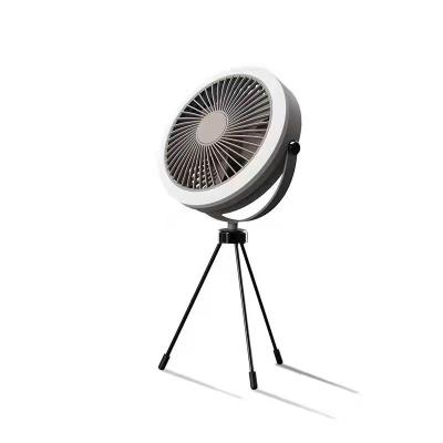 China Convenient Desktop Fan Portable Usb Rechargeable Tripod Fan With Remote Control Mini Ceiling Outdoor Camping Light Fans for sale