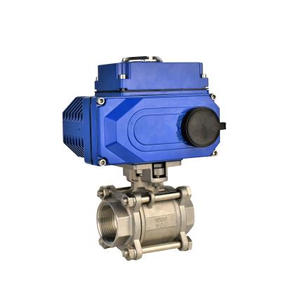 China Q911F-16P General Adjustable Internal Thread 4-20mA Stainless Steel Two Way Electric Ball Valve for sale