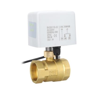 China General Metal One Shaft Connecting Three Wire Waterproof Electric Two Way Ball Valve for sale