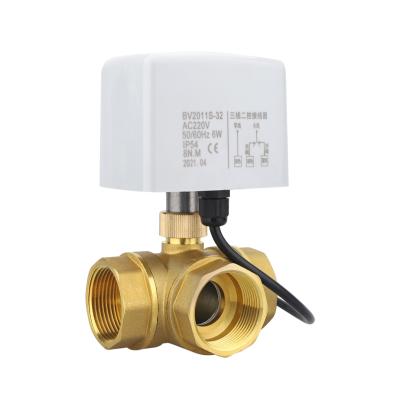 China General Metal Two Motor Three Wire Controls / One Electric Control Three Way Ball Valve for sale