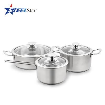 China 2020 Sustainable New Product Stainless Steel Cookware Sets With Saucepan And Casserole for sale