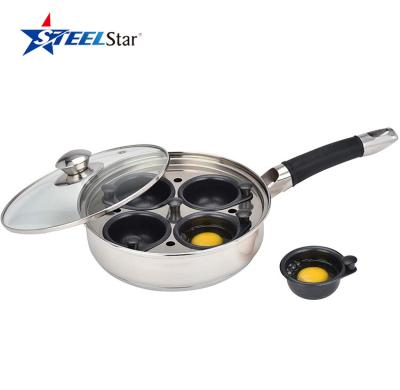 China Viable Stainless Steel Egg Poachers Egg Boiler with Non-stick 4-6pcs Egg Cup for sale