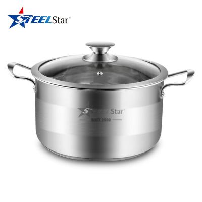 China Sustainable Soup Pot With See Through Lid , Dishwasher Safe Stainless Steel Pot Food Grade Resistant for sale